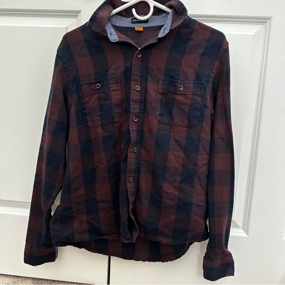 LuxePerformance Tailor Vintage Men Plaided Long Sleeve shirt Size M